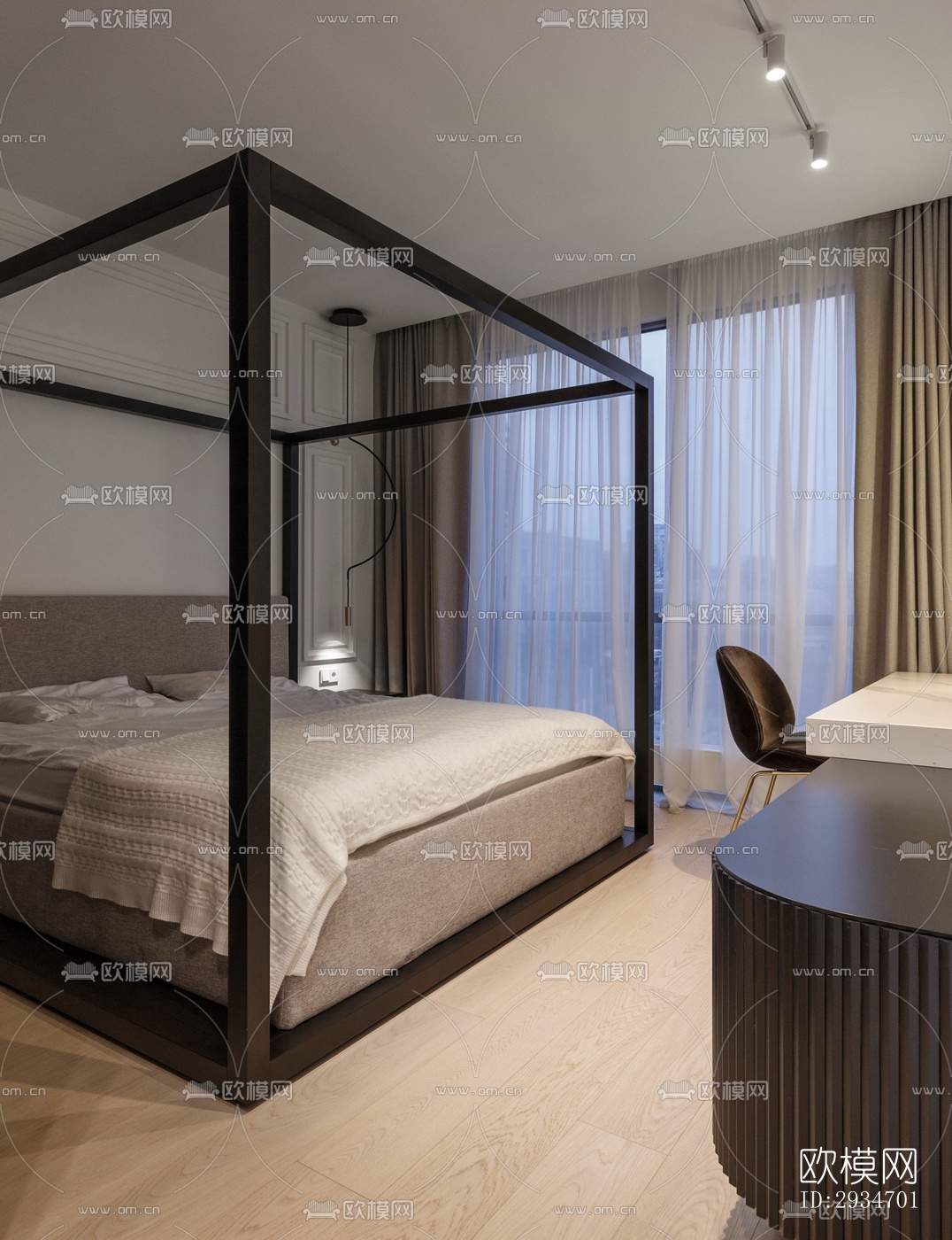 现代平层效果图下载（渲染图9）