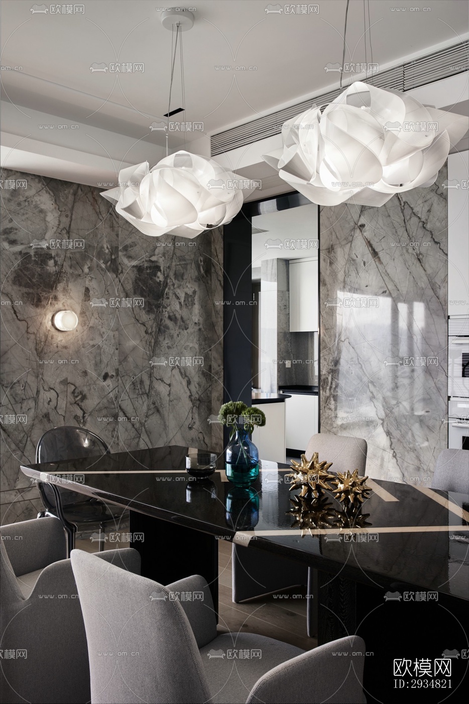 现代平层效果图下载（渲染图2）