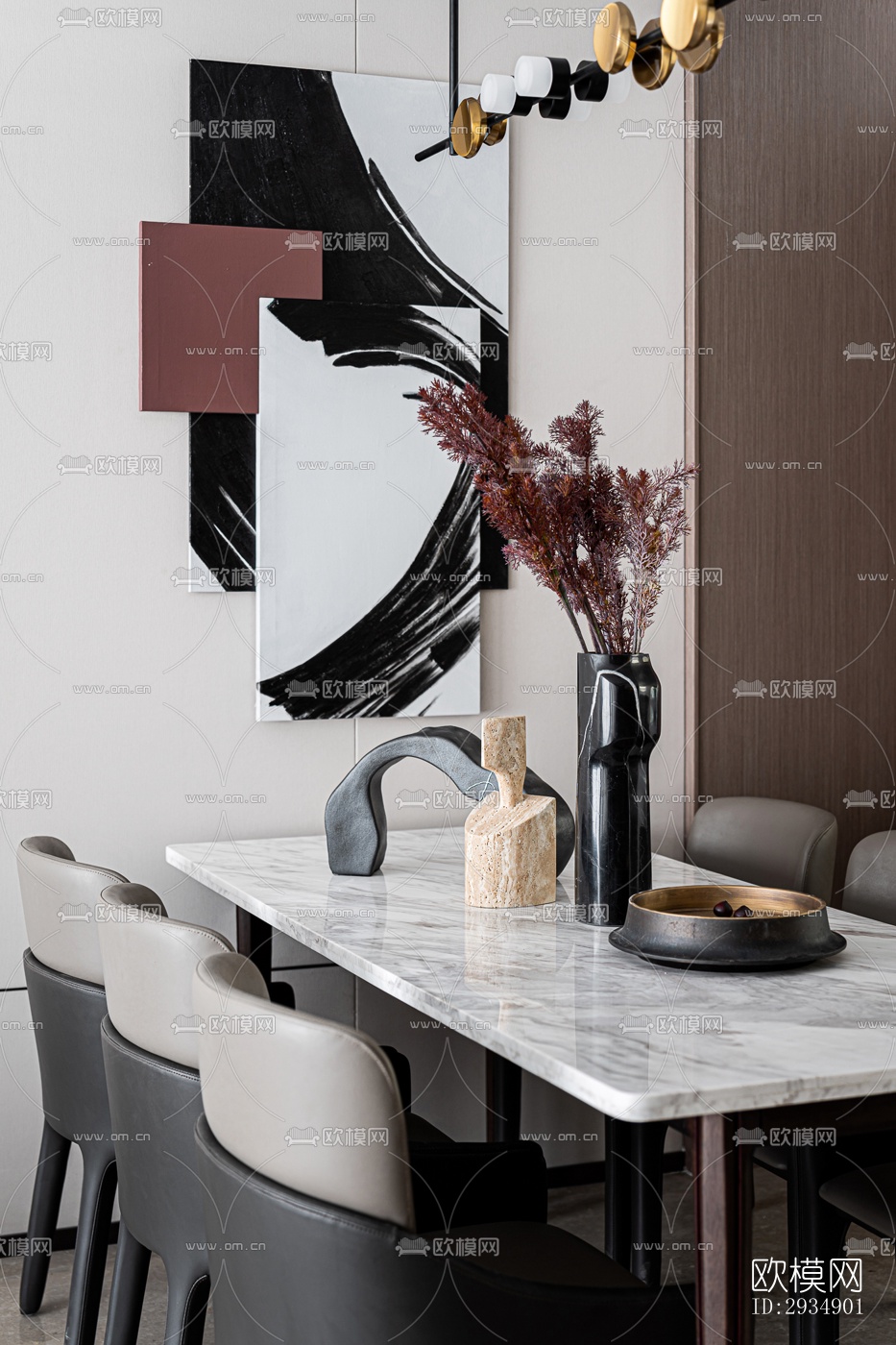 现代平层效果图下载（渲染图17）