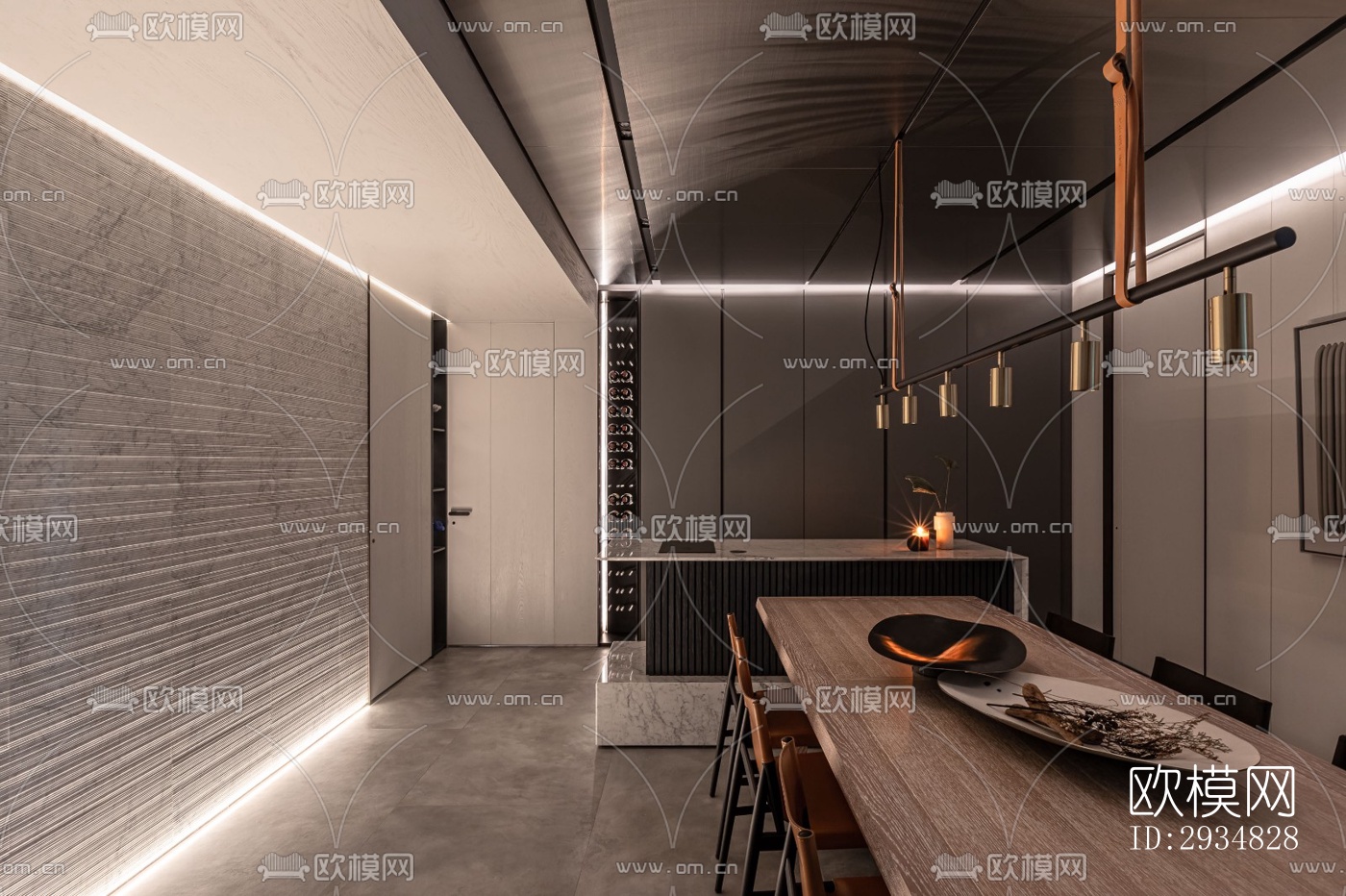 现代平层效果图下载（渲染图1）