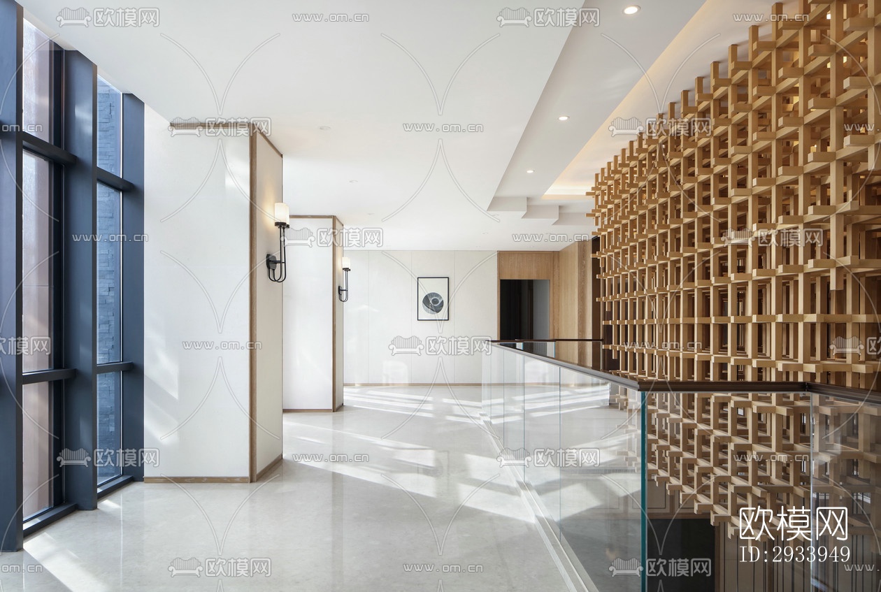 新中式别墅效果图下载（渲染图7）