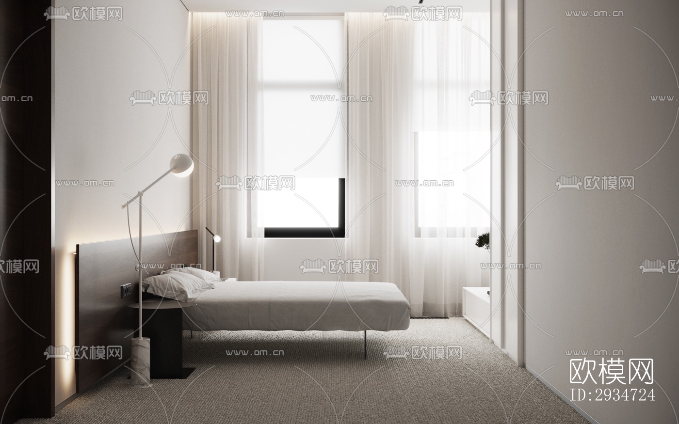 现代平层效果图下载（渲染图12）