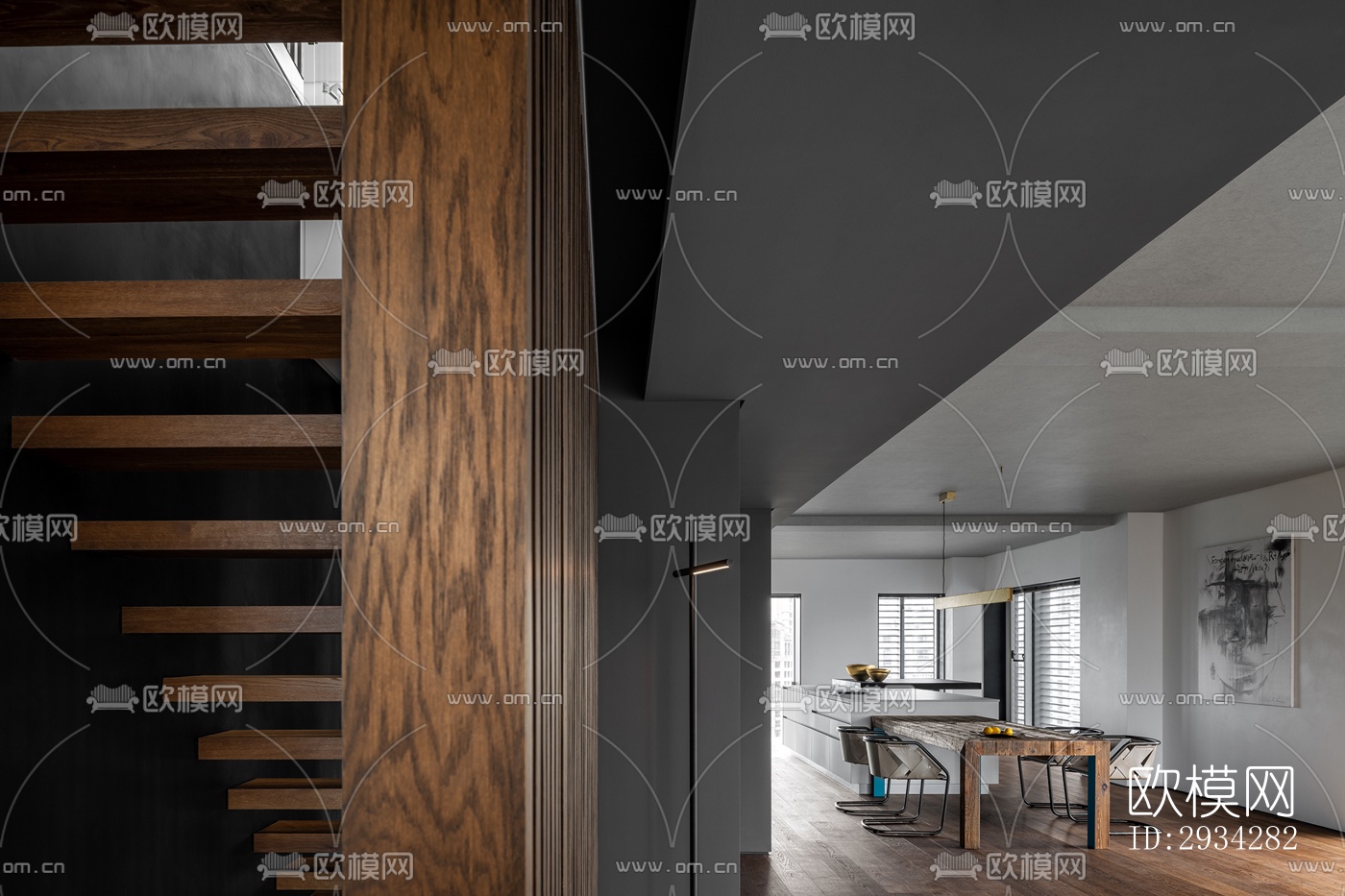 现代复式效果图下载（渲染图7）