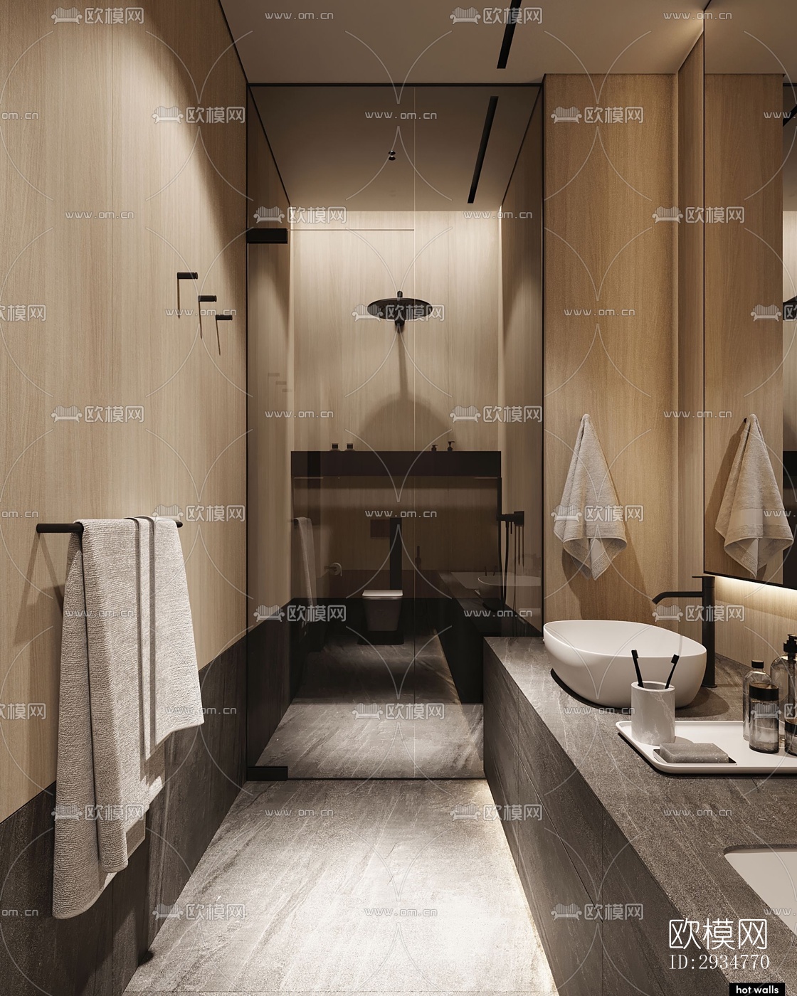 现代平层效果图下载（渲染图20）