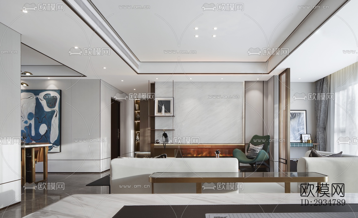 现代平层效果图下载（渲染图18）