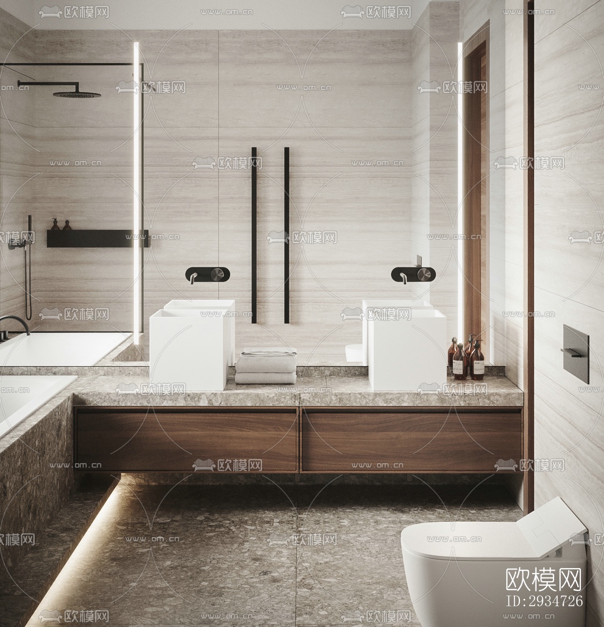 现代平层效果图下载（渲染图14）