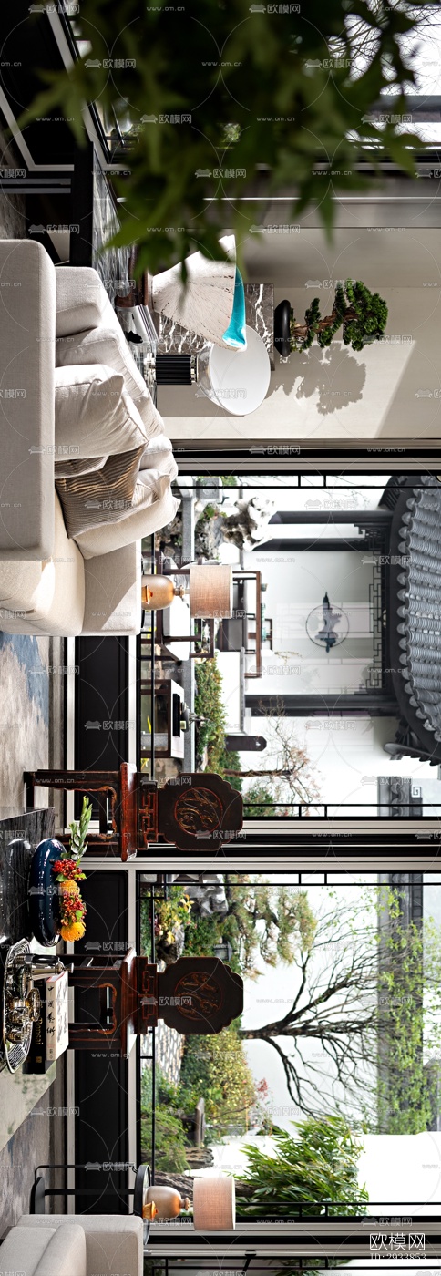 中式别墅效果图下载（渲染图16）