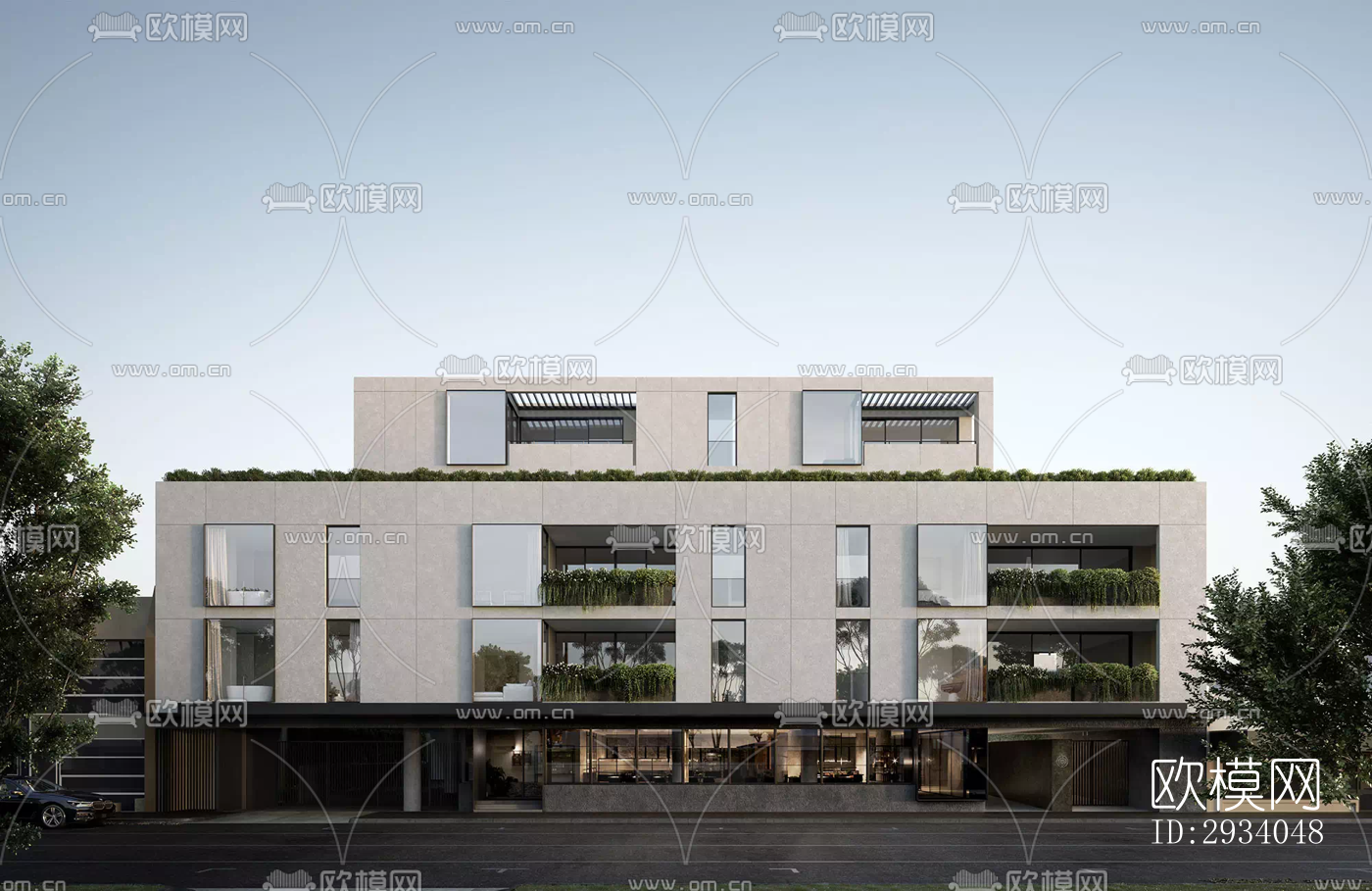 现代别墅效果图下载（渲染图1）