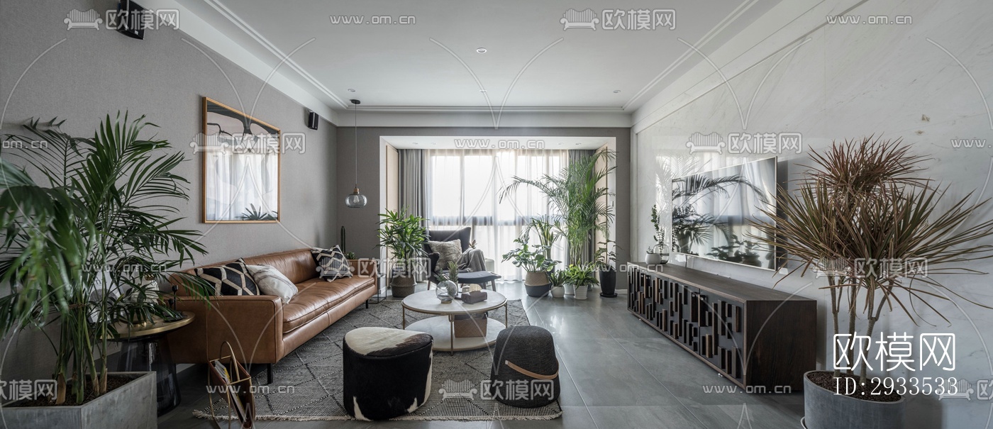 北欧公寓效果图下载（渲染图2）