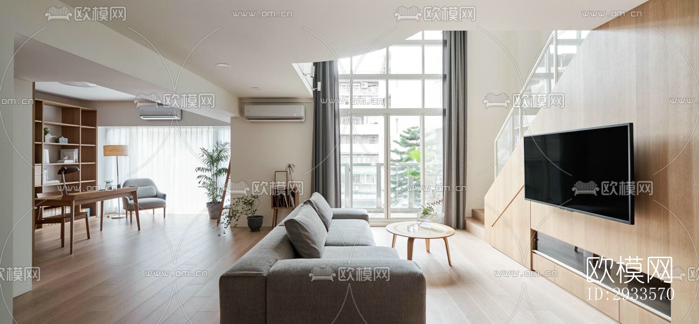 北欧公寓效果图下载（渲染图1）