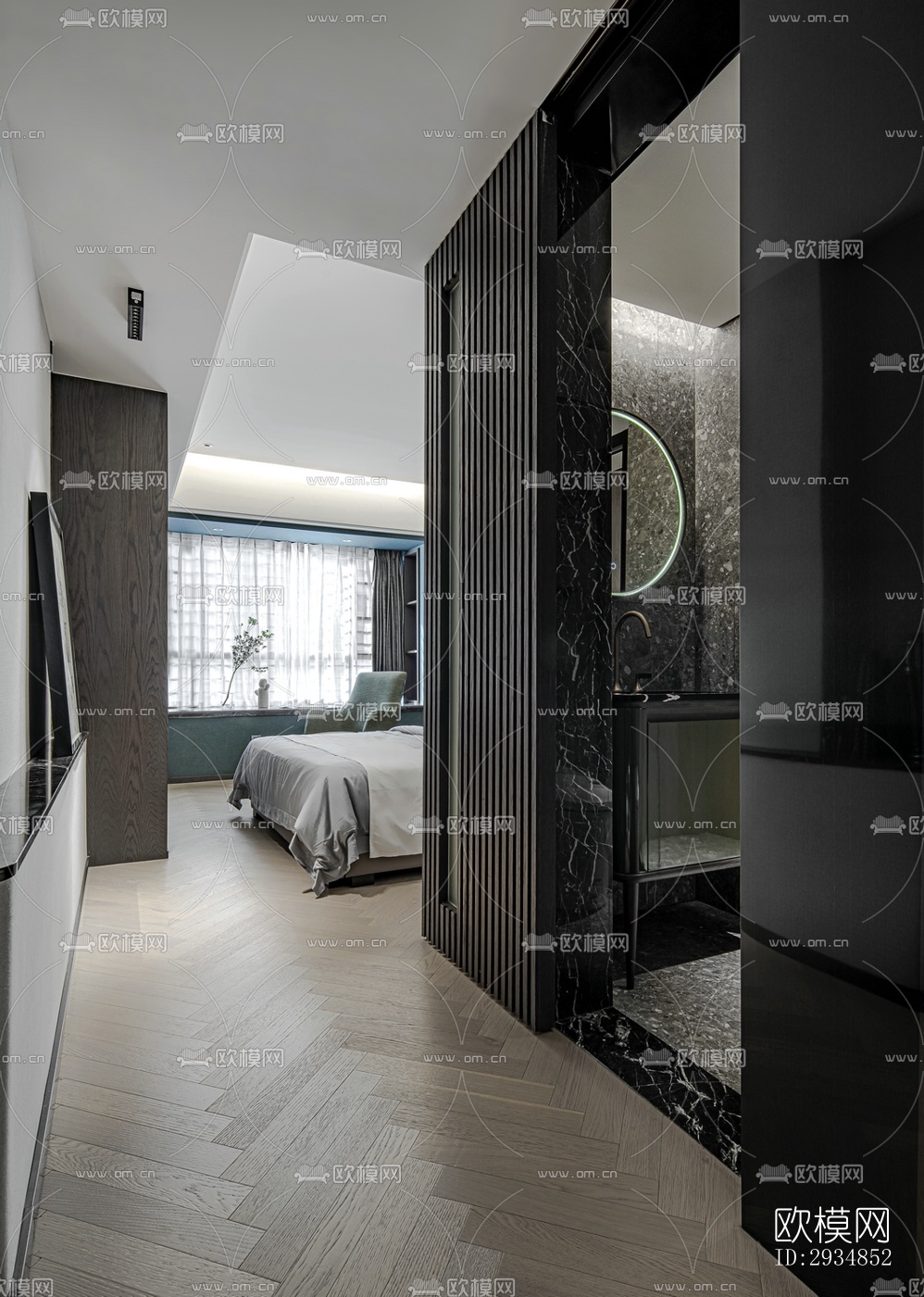 现代平层效果图下载（渲染图5）