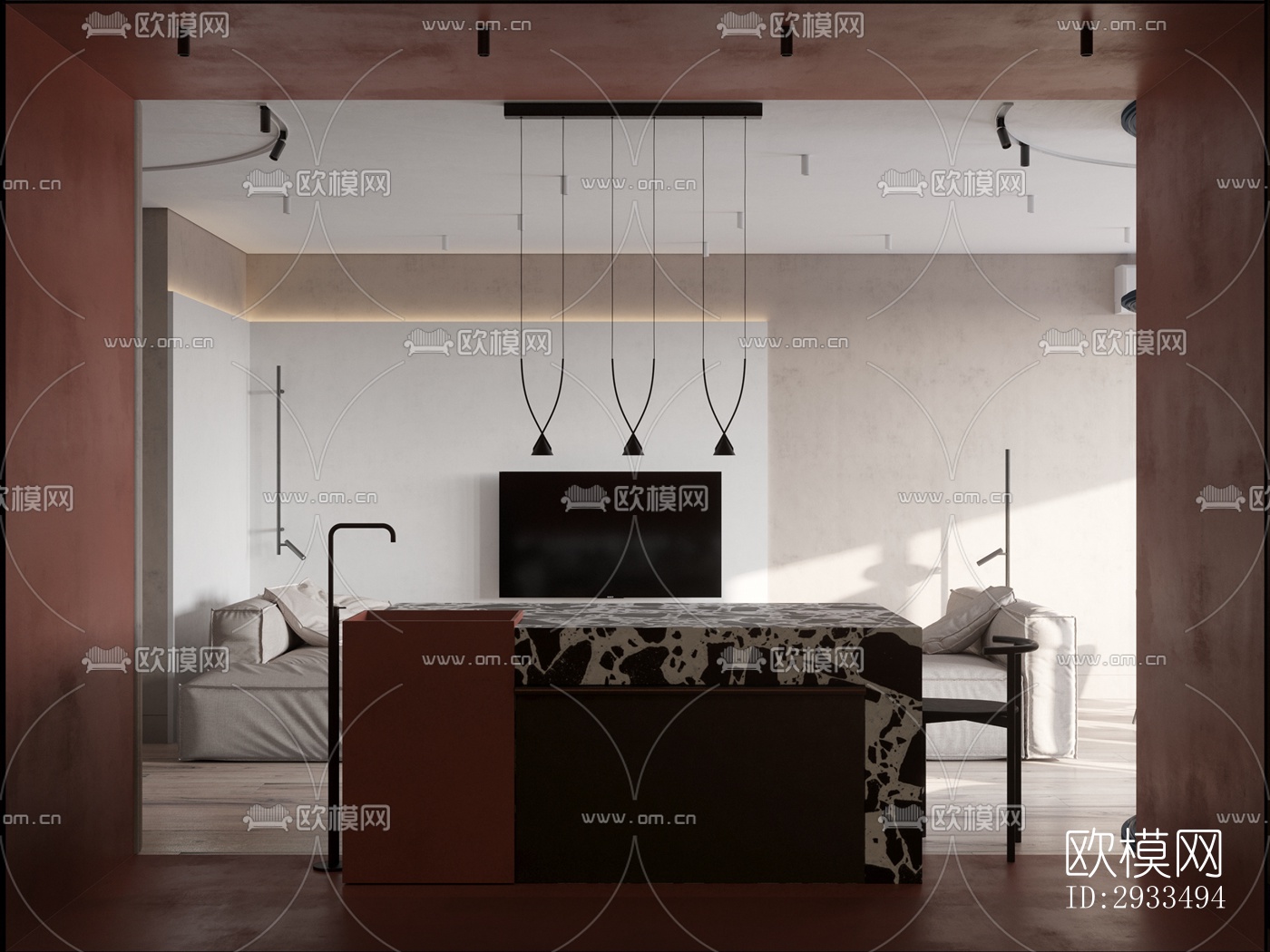 北欧公寓效果图下载（渲染图4）