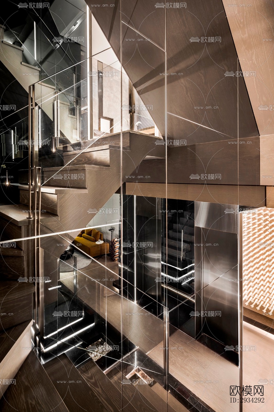 现代复式效果图下载（渲染图10）