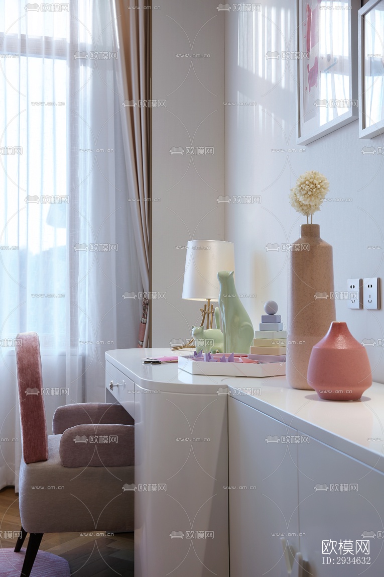 新中式平层效果图下载（渲染图14）