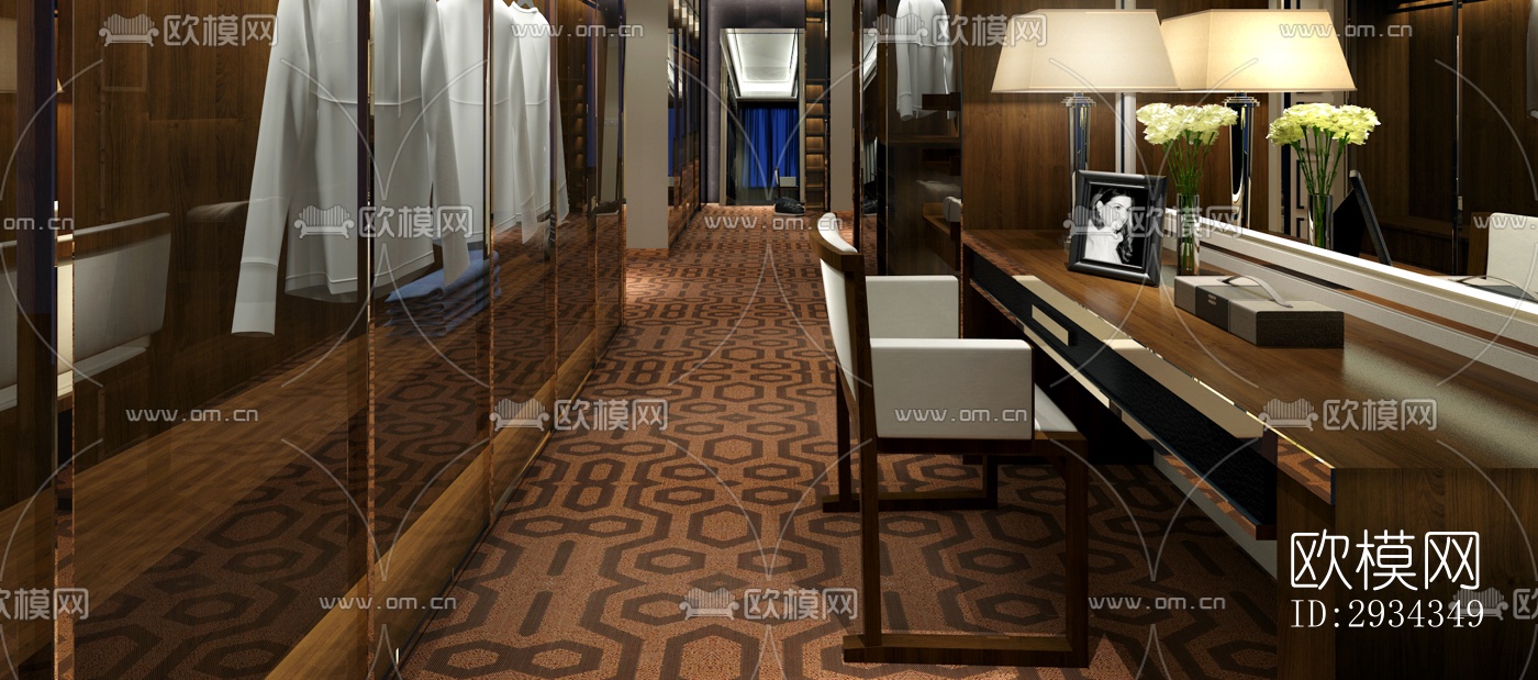 中式平层效果图下载（渲染图9）