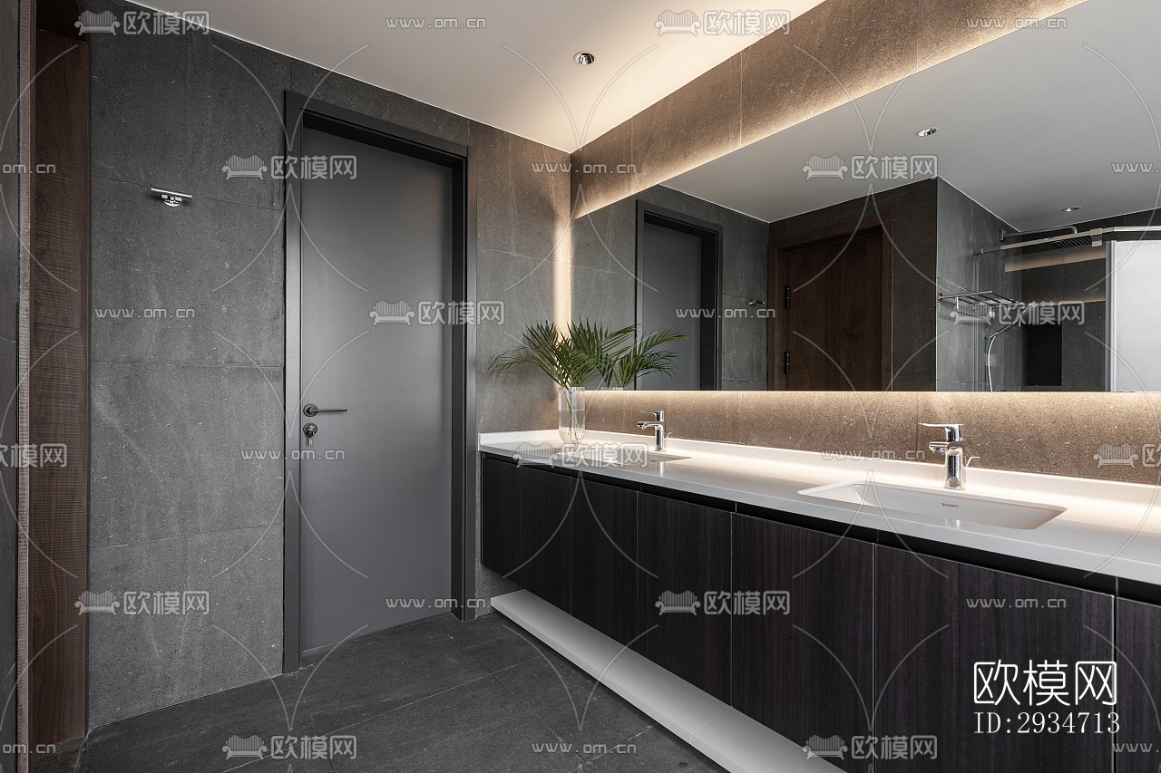 现代平层效果图下载（渲染图12）