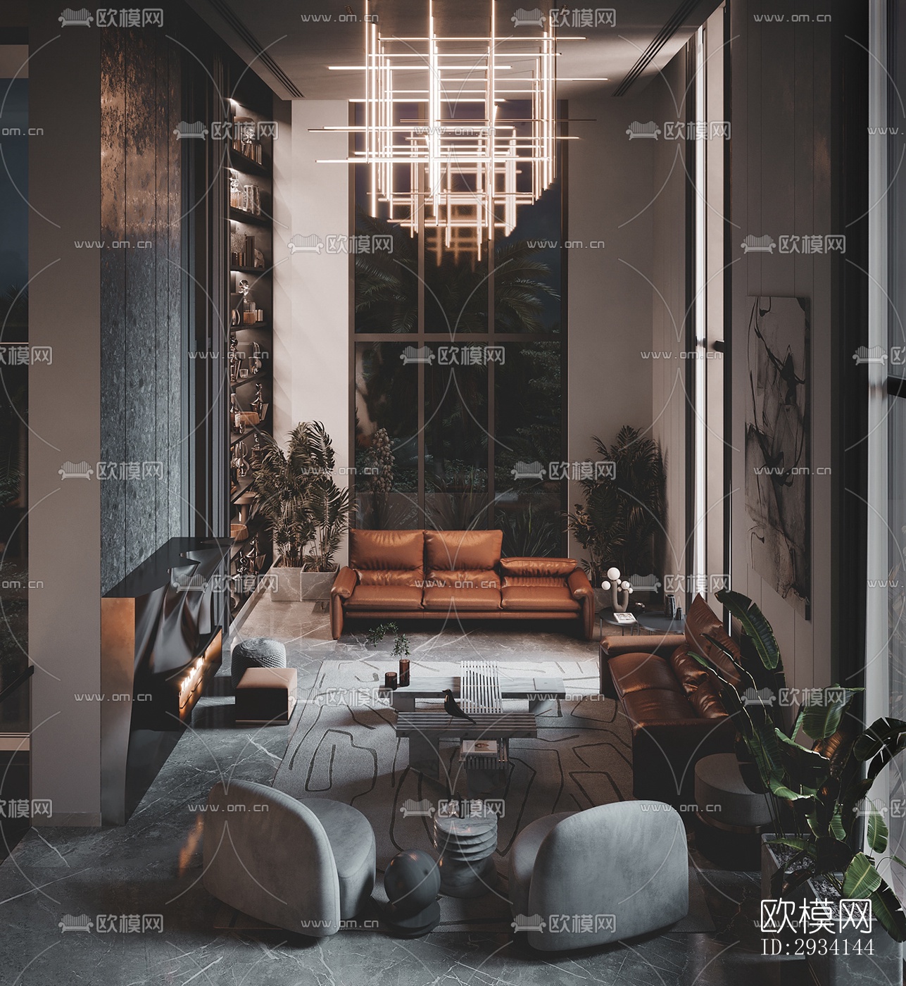 现代别墅效果图下载（渲染图3）