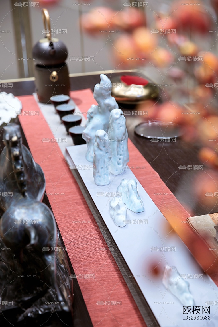 新中式平层效果图下载（渲染图18）