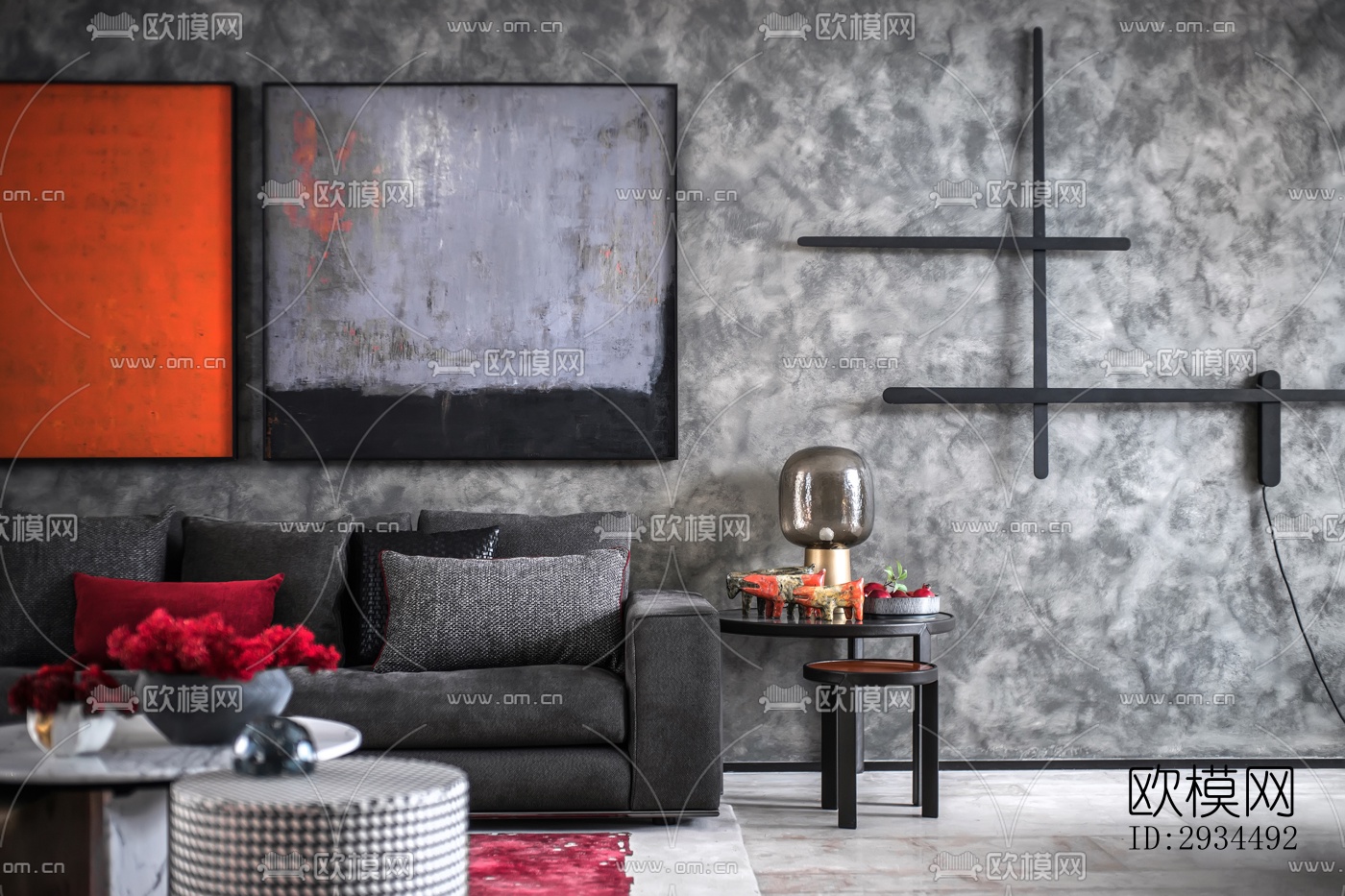 新中式平层效果图下载（渲染图10）