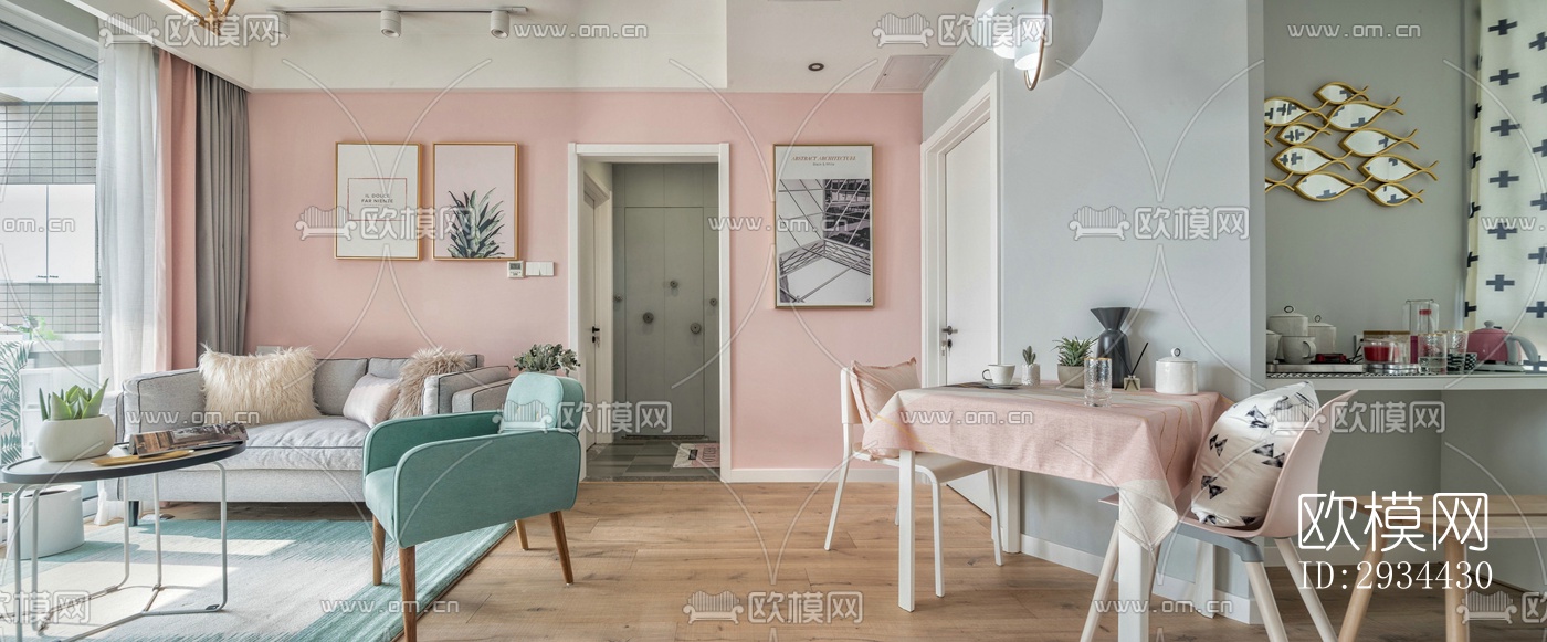 北欧平层效果图下载（渲染图4）