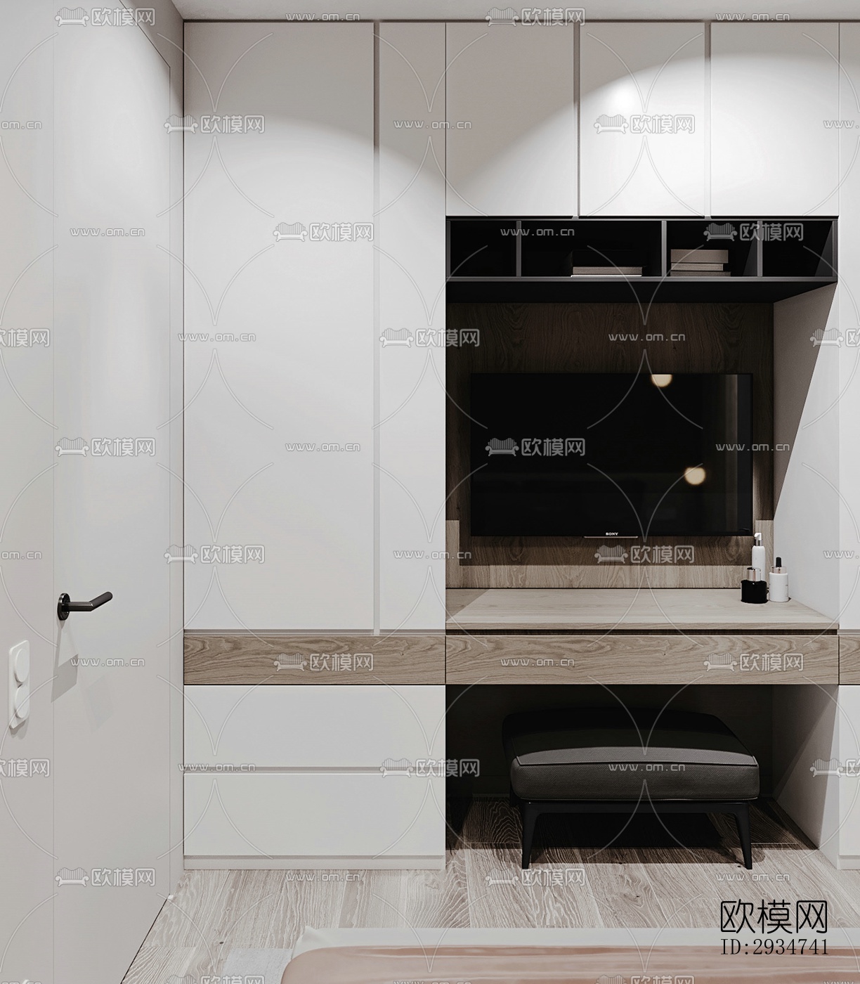 现代平层效果图下载（渲染图6）