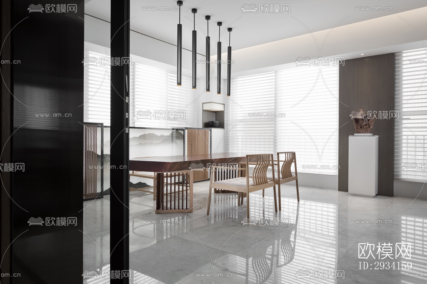 高级灰别墅效果图下载（渲染图4）