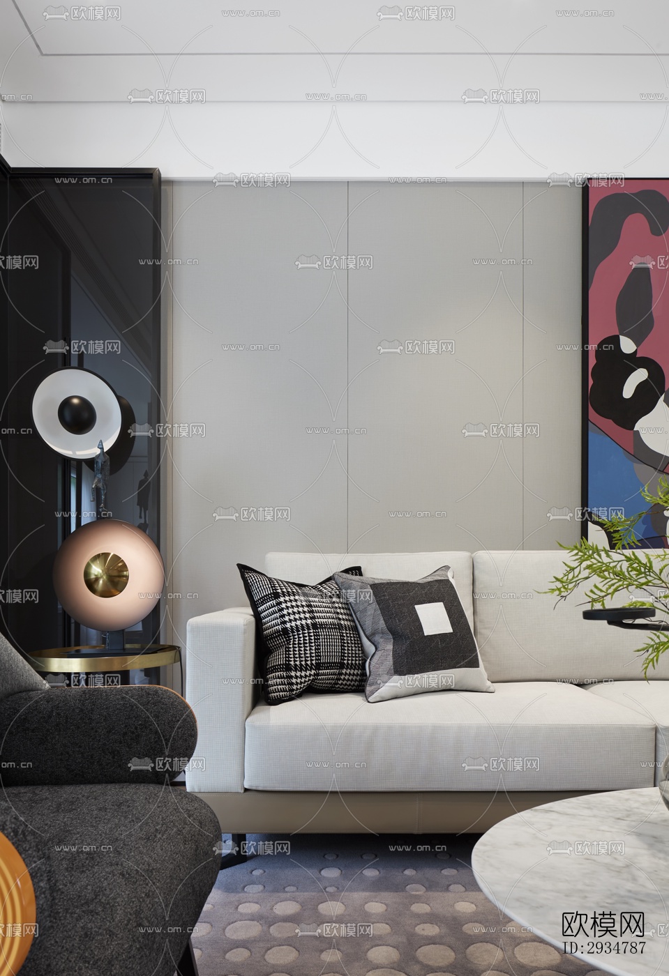 现代平层效果图下载（渲染图15）