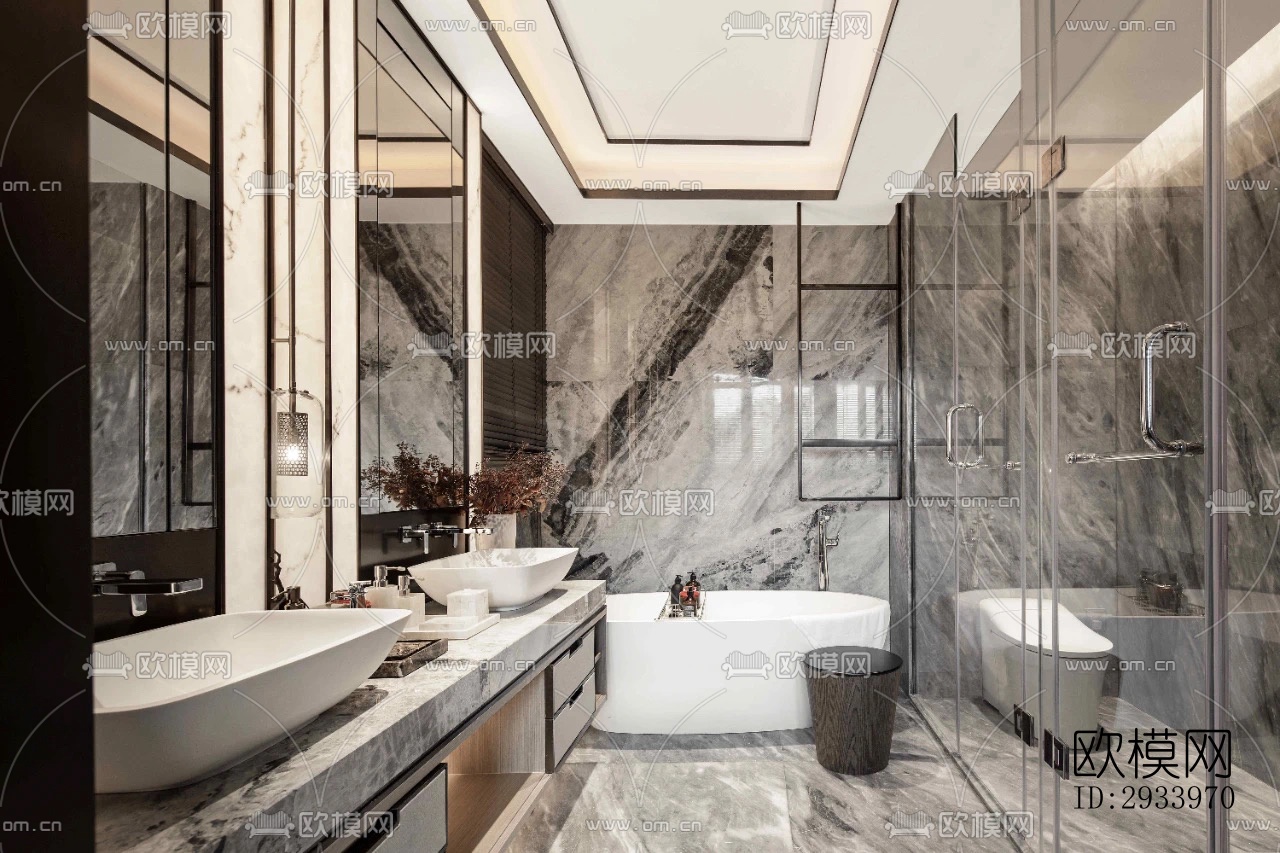 新中式别墅效果图下载（渲染图5）