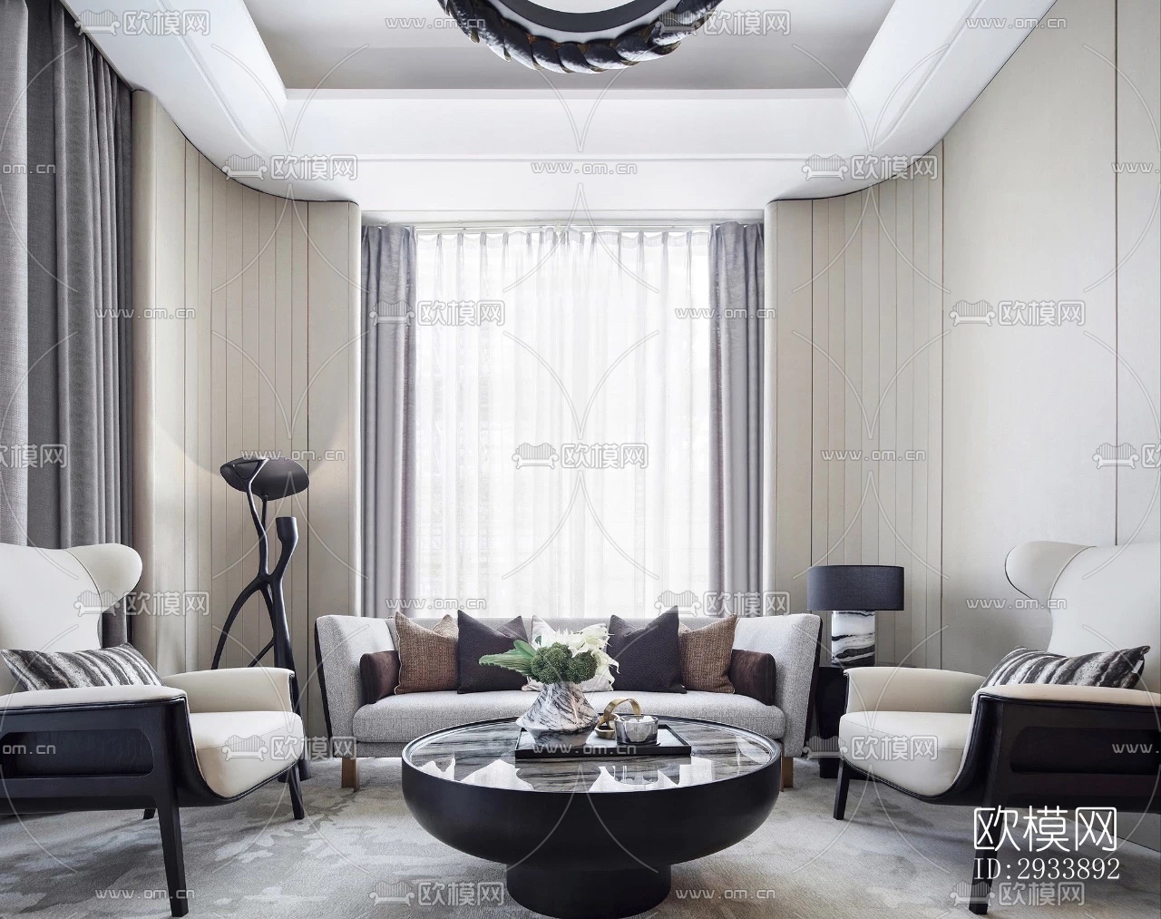 新中式别墅效果图下载（渲染图17）