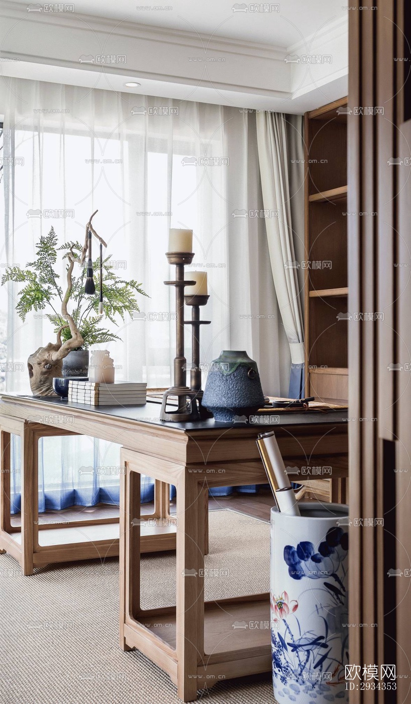 中式平层效果图下载（渲染图10）