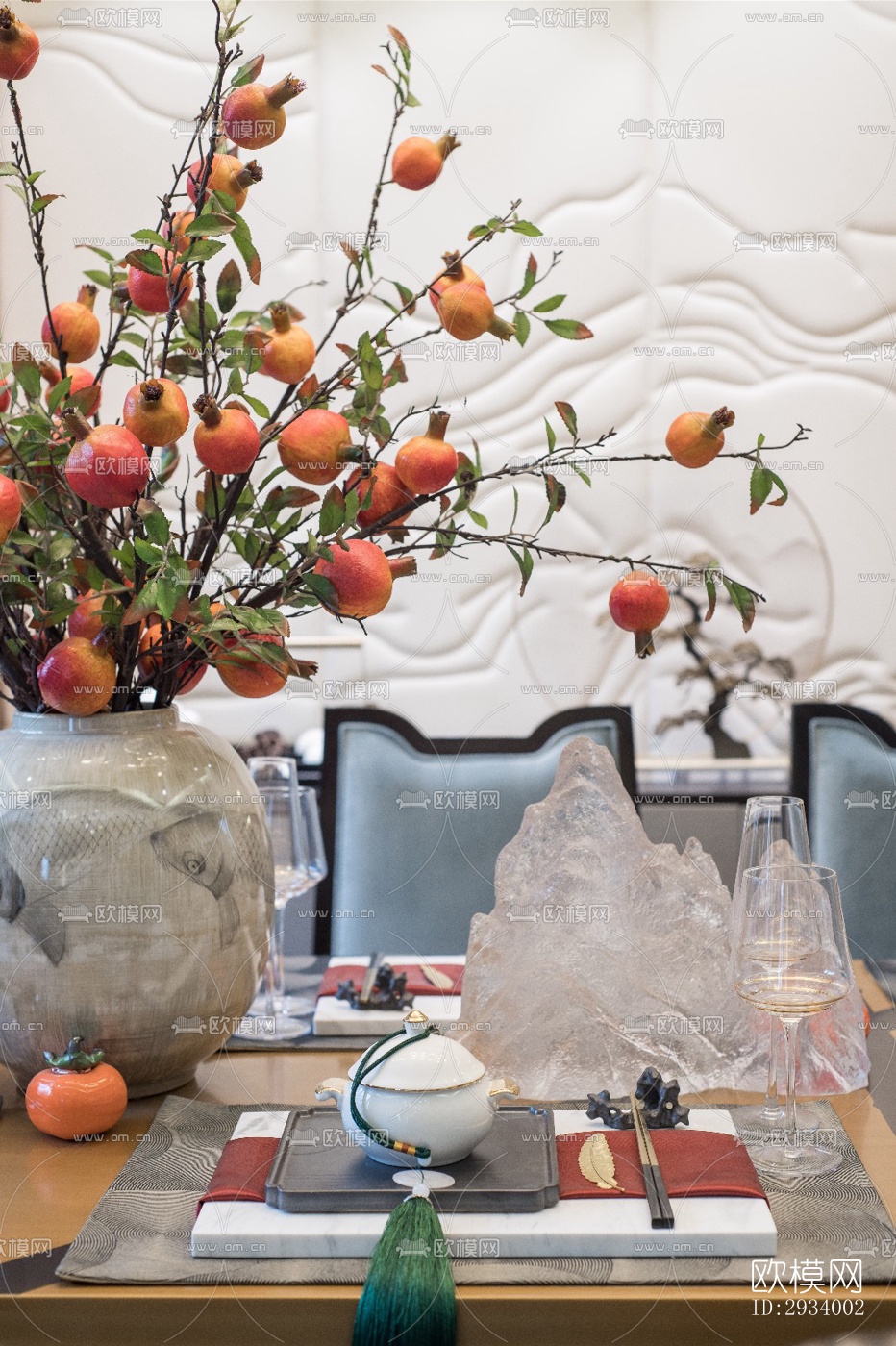 新中式别墅效果图下载（渲染图4）