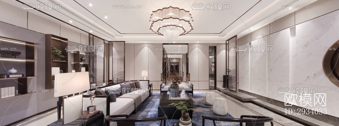 新中式别墅效果图下载（渲染图14）