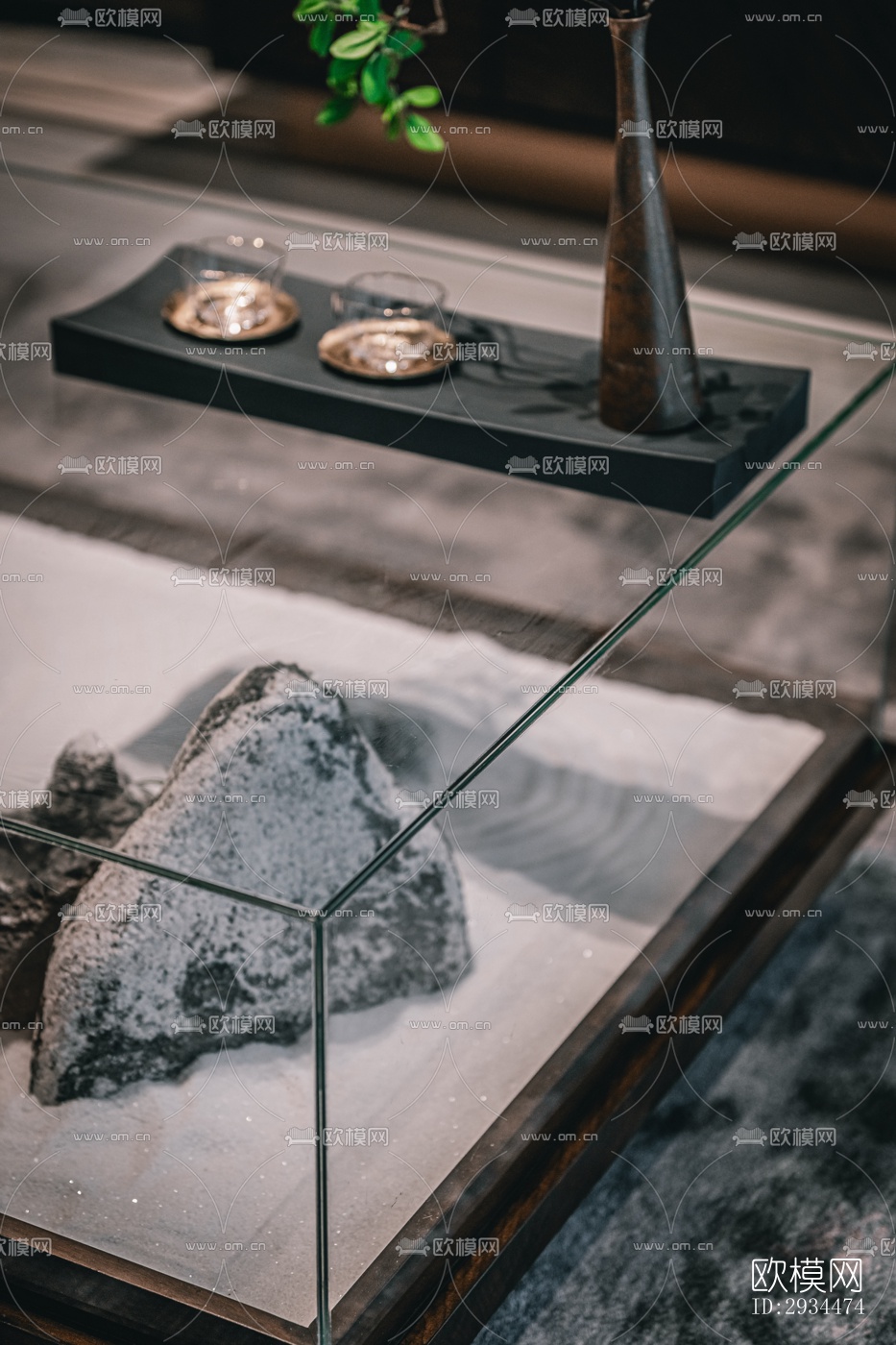 新中式平层效果图下载（渲染图14）