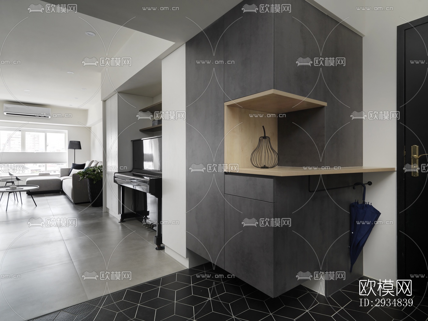 现代平层效果图下载（渲染图11）