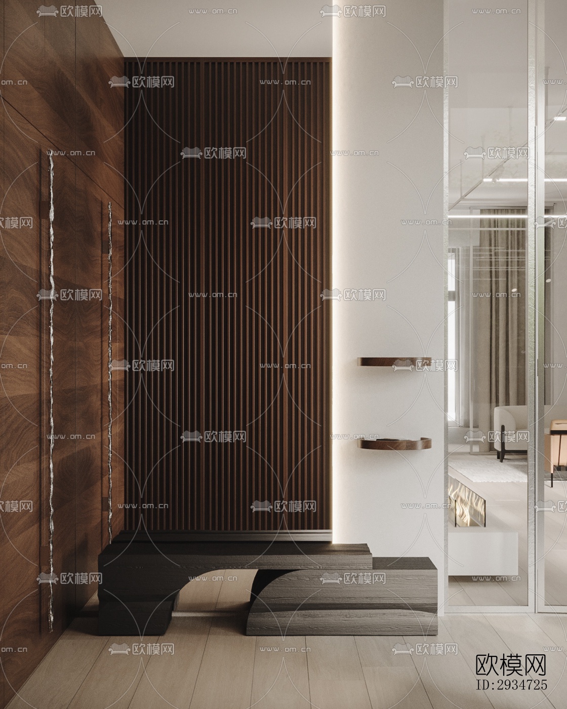 现代平层效果图下载（渲染图15）