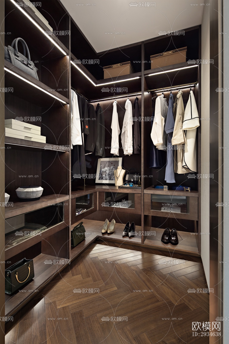 新中式平层效果图下载（渲染图14）