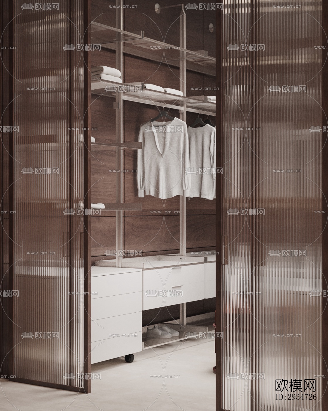 现代平层效果图下载（渲染图10）