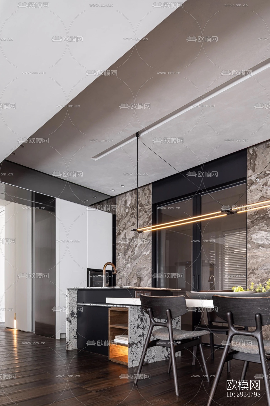 现代平层效果图下载（渲染图4）