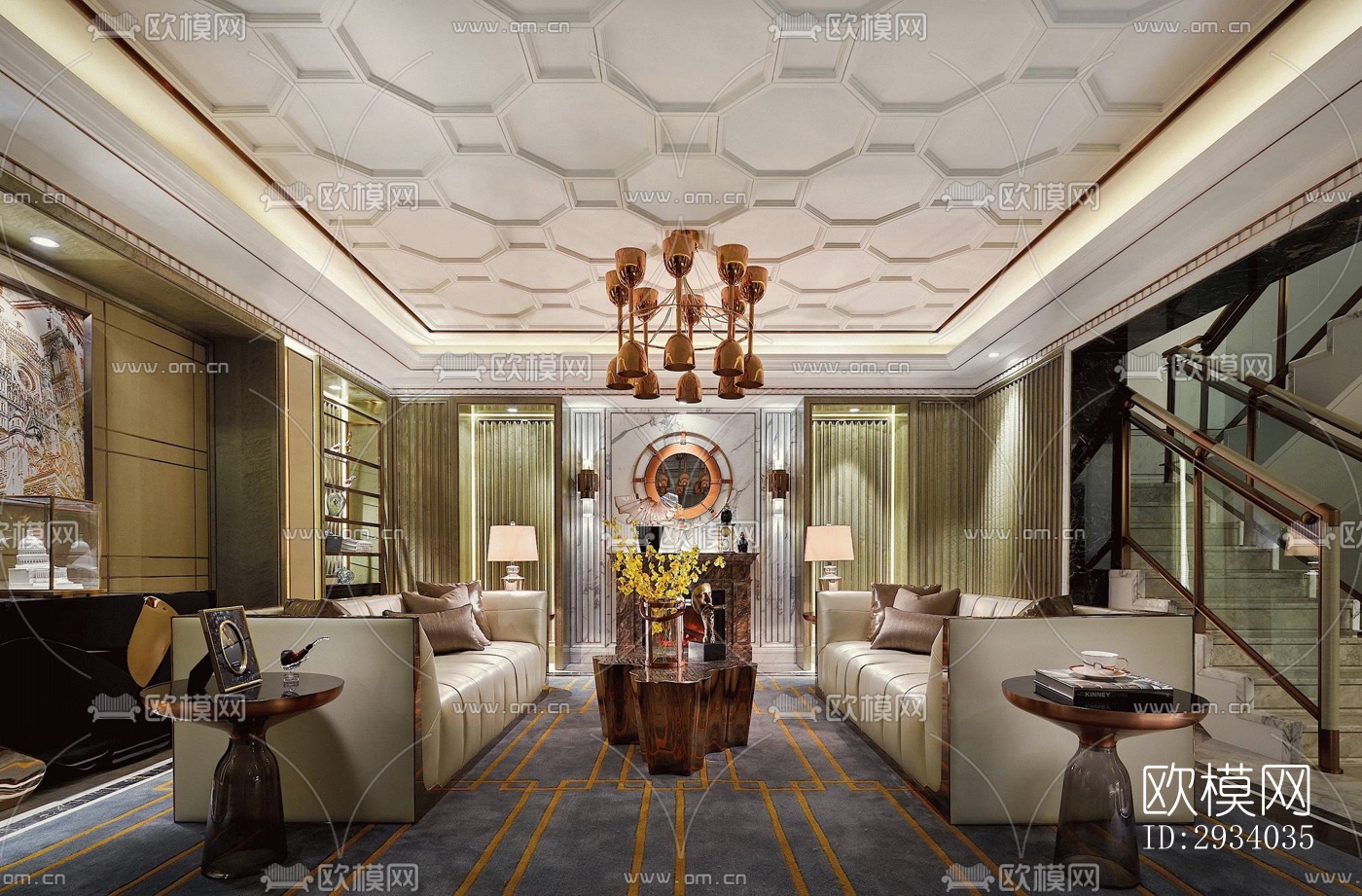 欧式别墅效果图下载（渲染图8）