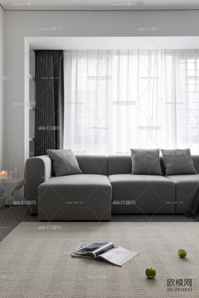 现代平层效果图下载（渲染图5）