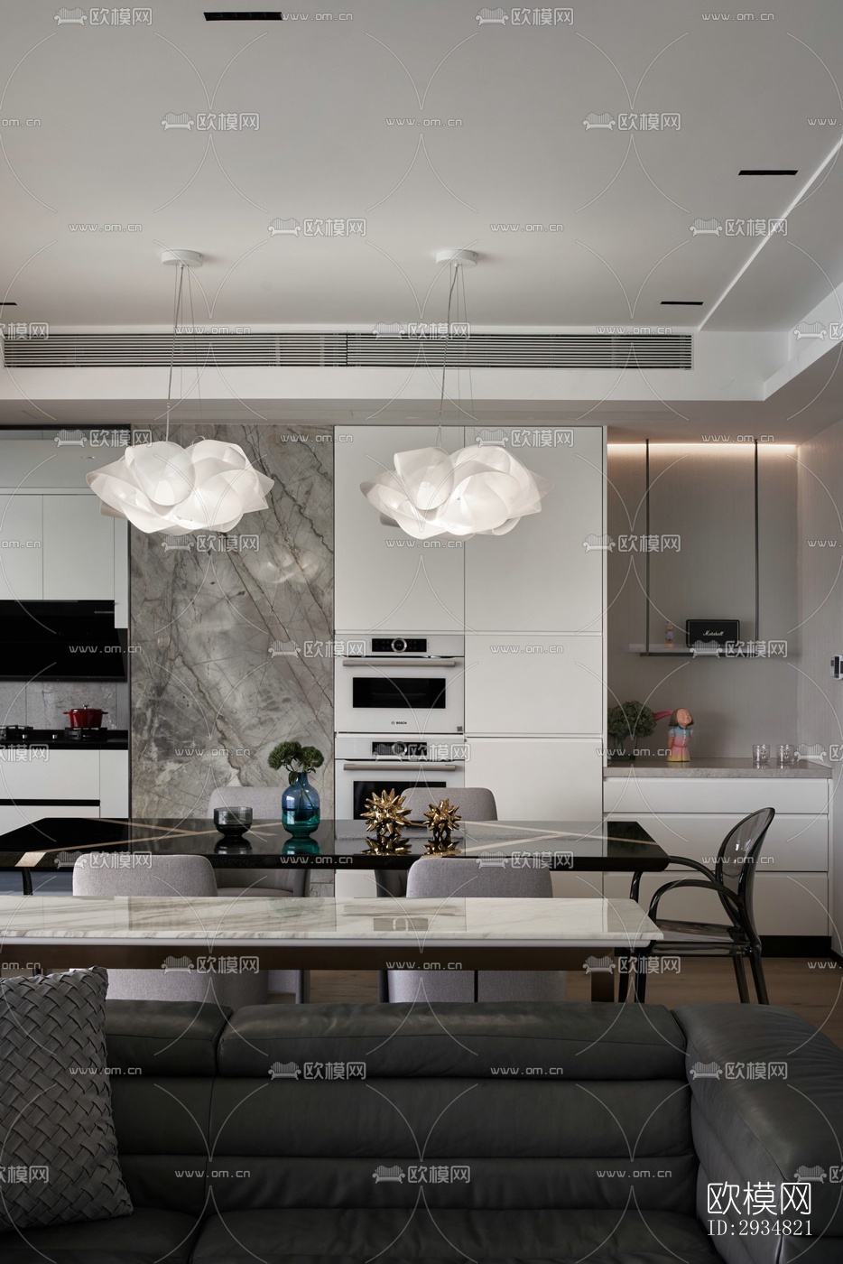 现代平层效果图下载（渲染图1）