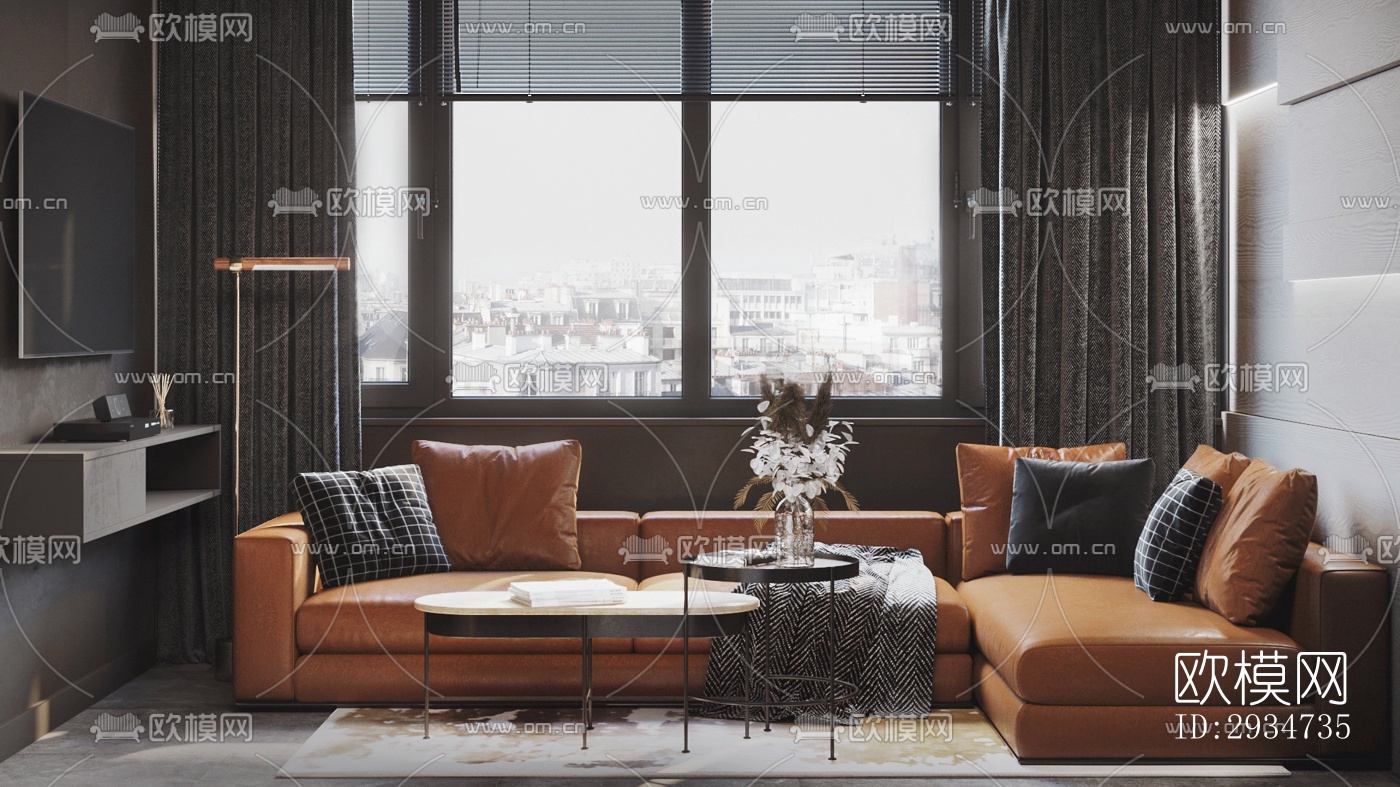 现代平层效果图下载（渲染图16）