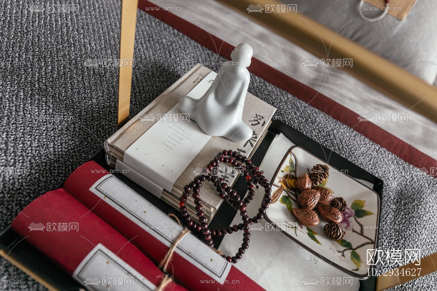 新中式平层效果图下载（渲染图14）