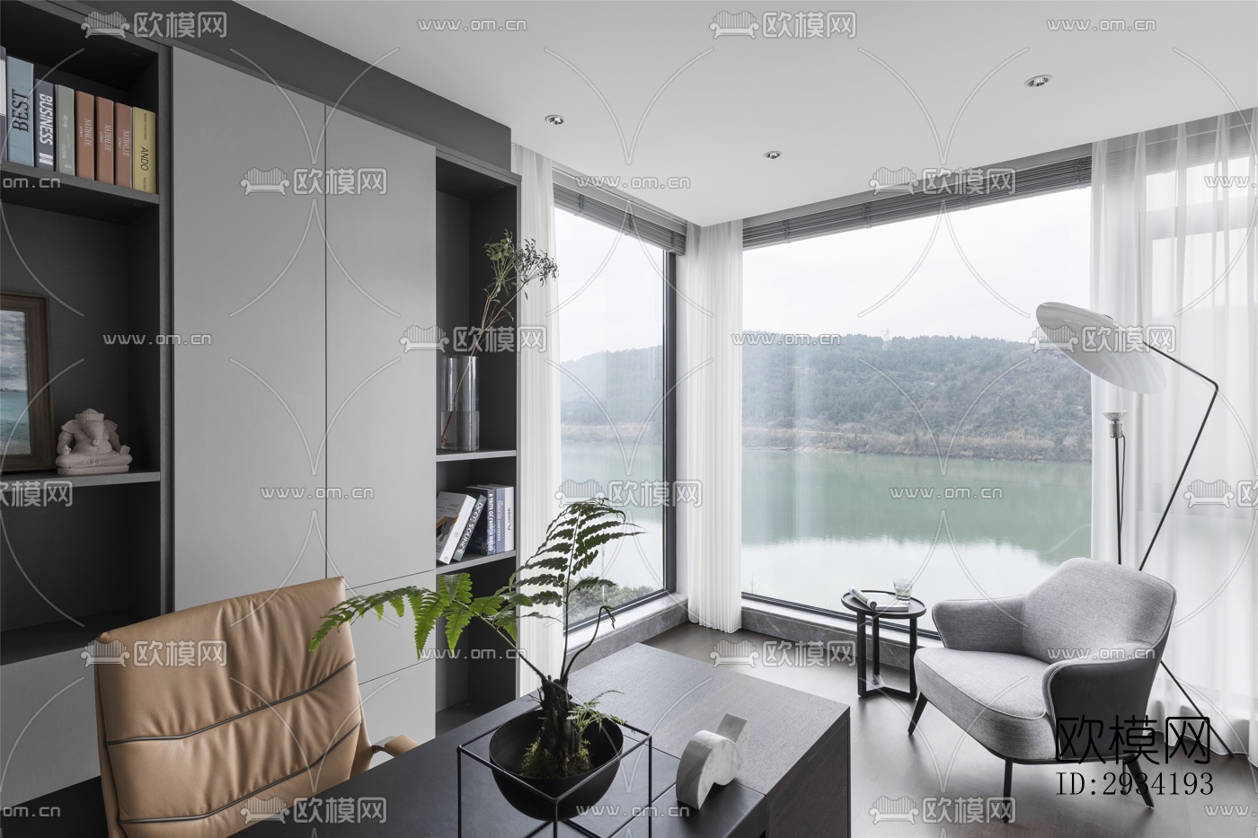 新中式复式效果图下载（渲染图7）