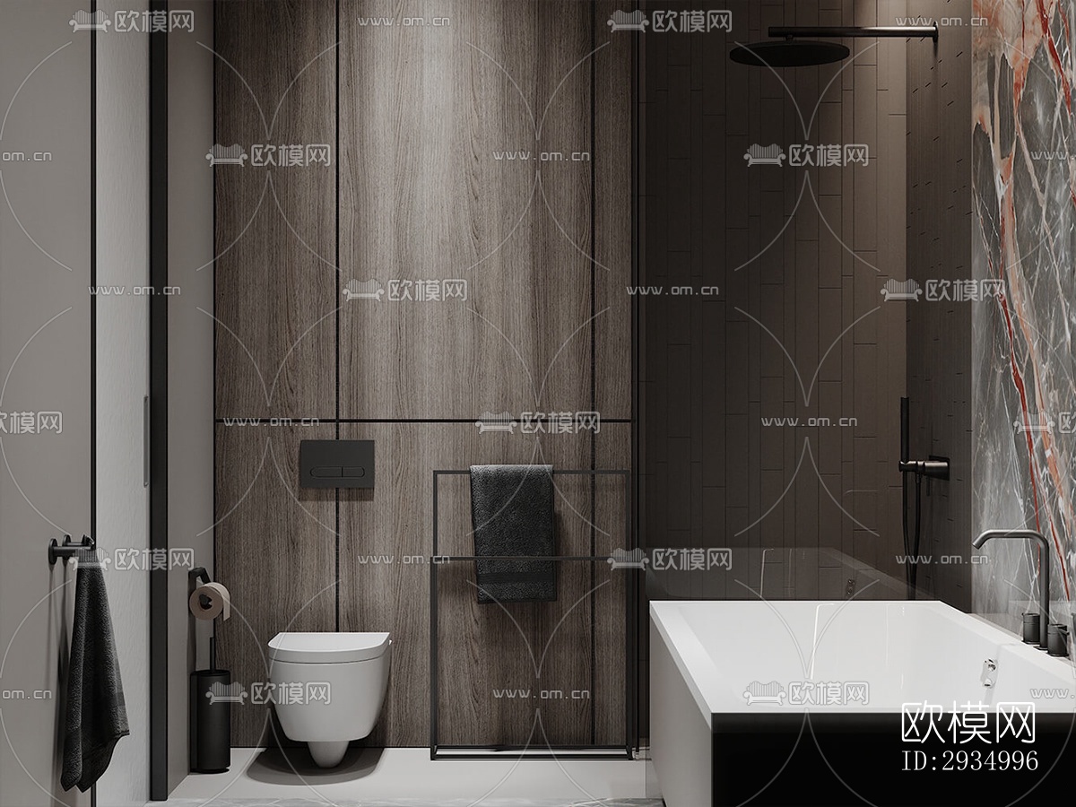 现代平层效果图下载（渲染图17）