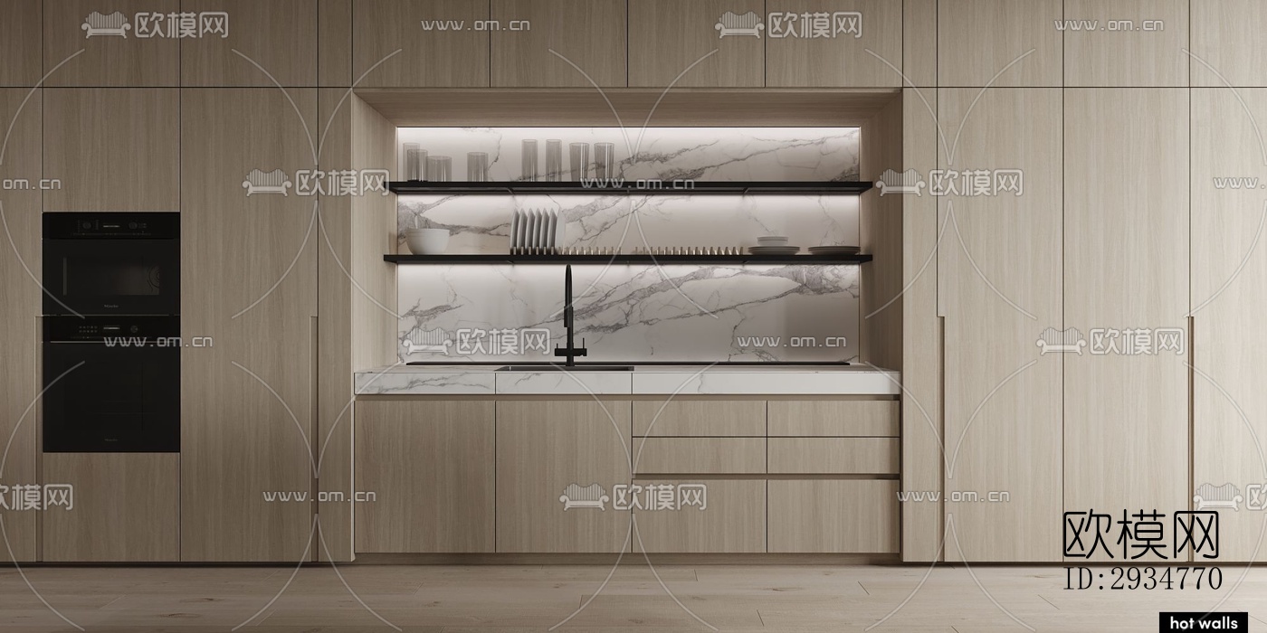 现代平层效果图下载（渲染图4）