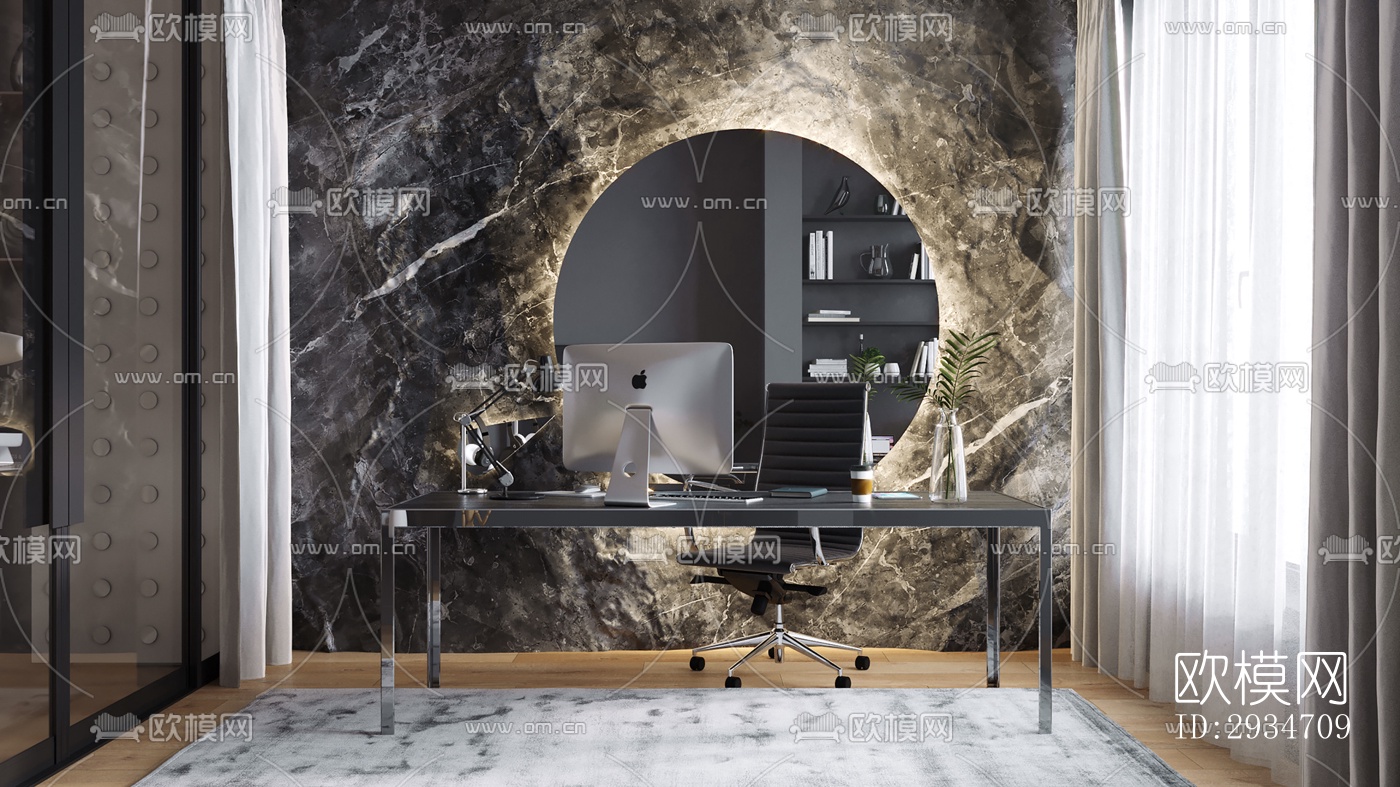 现代平层效果图下载（渲染图4）