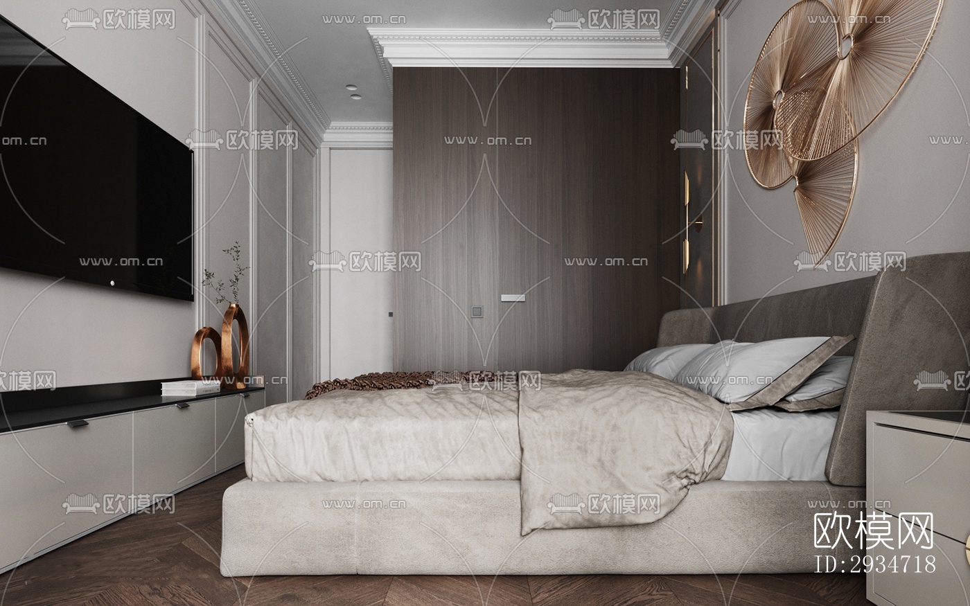 现代平层效果图下载（渲染图4）