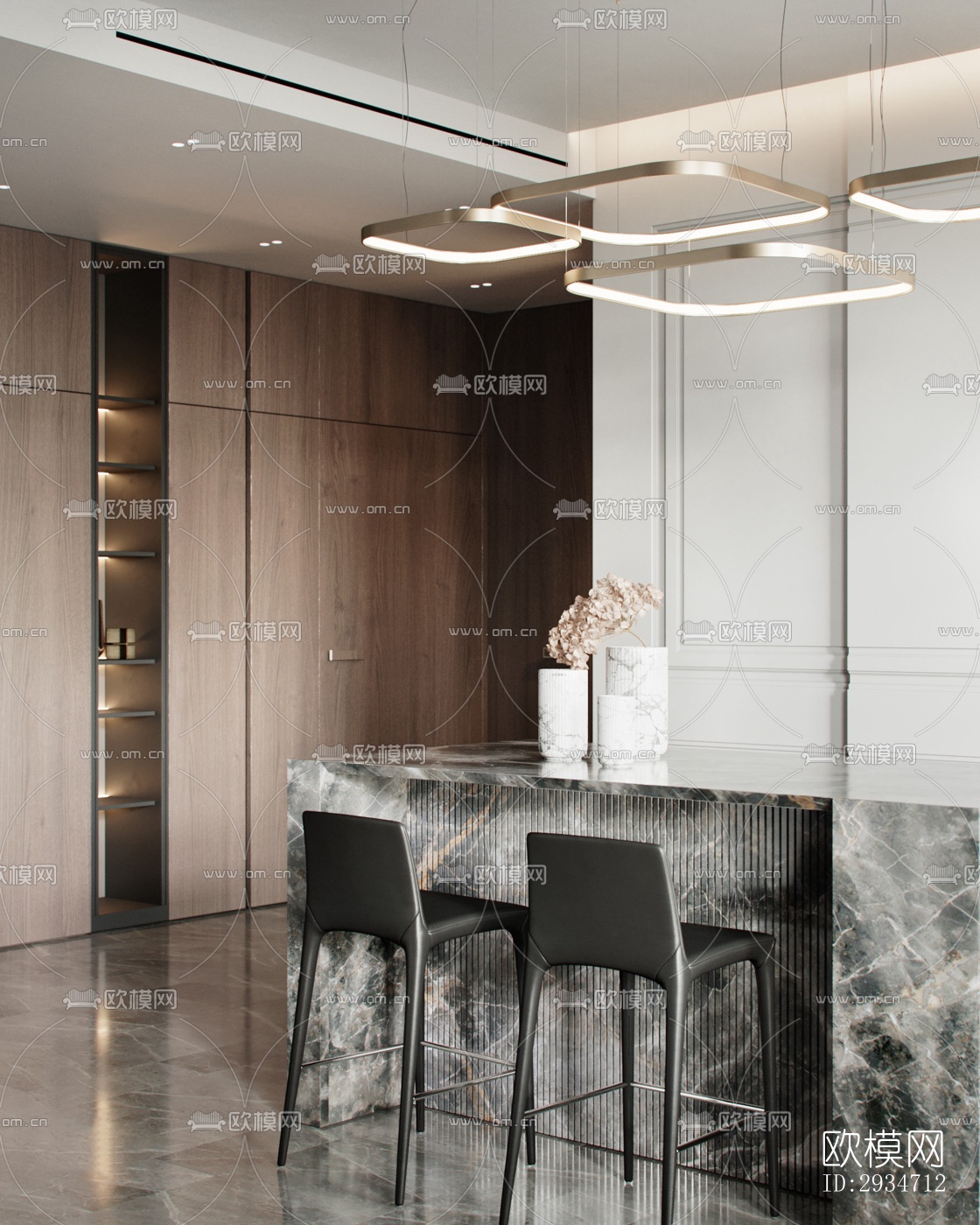 现代平层效果图下载（渲染图17）