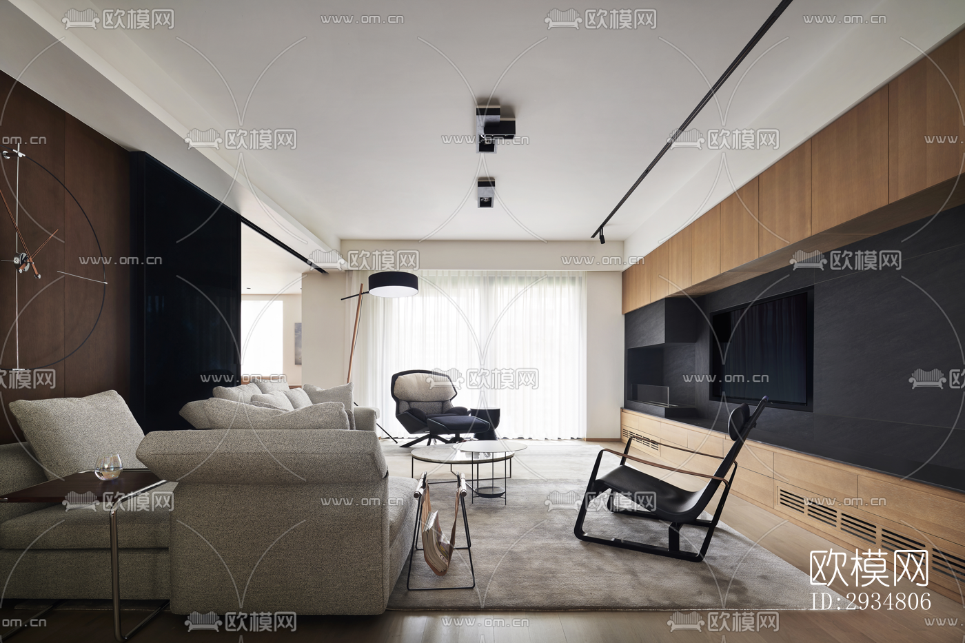 现代平层效果图下载（渲染图5）